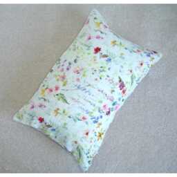 "Muslin Travel Pillow Cover Small Floral 16"" X 10" - thumbnail 3