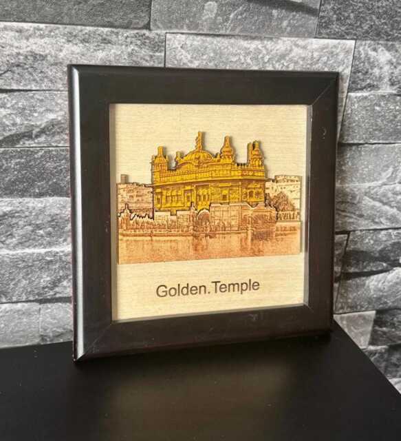 Sikh Photo Frame Golden Temple Sri Harmandir Sahib Wooden Wall Home Decor Zzz10 Wood Carved Darbar Saab Amritsar Swaran Mandir Sikhism New - image 1