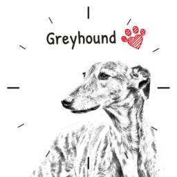 Greyhound, Free Standing Mdf Floor Clock With An Image Of A Dog - thumbnail 2
