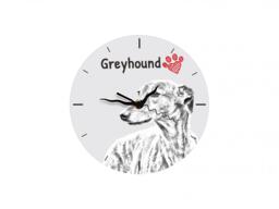 Greyhound, Free Standing Mdf Floor Clock With An Image Of A Dog - thumbnail 1