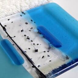 Fused Glass Soap Dish in Bright Turquoise Blue By Bprdesigns - thumbnail 3