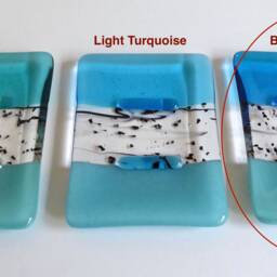 Fused Glass Soap Dish in Bright Turquoise Blue By Bprdesigns - thumbnail 4