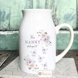 Personalised Nanny Belongs To Small Vase Jug Mug Wildflower Floral Ceramic Flower Gift For Her, Nanna Grandma Nana Gran - thumbnail 2