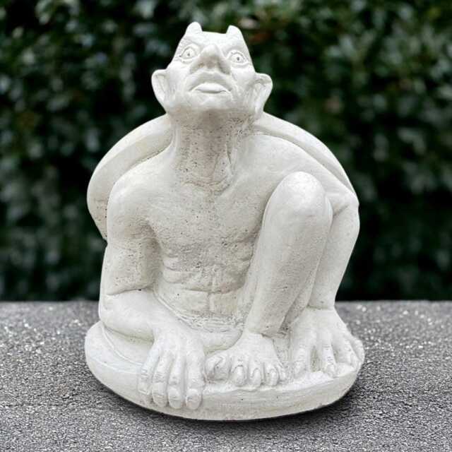 White Gargoyle Statue Concrete Monster Sculpture Stone Demon Figurine Outdoor Guardian Art Gothic Decoration Garden Decor - image 1