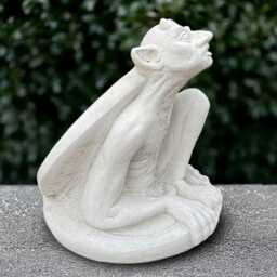 White Gargoyle Statue Concrete Monster Sculpture Stone Demon Figurine Outdoor Guardian Art Gothic Decoration Garden Decor - thumbnail 3