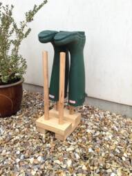 Hand Crafted Wooden Welly Boot Rack Light Oak Finish - thumbnail 1