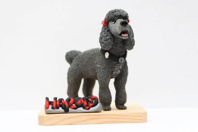 Custom Poodle & Labradoodle Sculpture Handmade Polymer Clay Keepsake - image 1