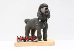 Custom Poodle & Labradoodle Sculpture Handmade Polymer Clay Keepsake - thumbnail 1