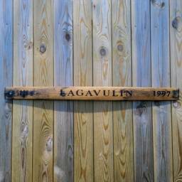 Lagavulin Whisky Barrel Stave Engraved Scotch Plaque, Rustic Home Bar Decor - thumbnail 2