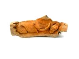 "Wood Carving Elephant Head Natural Teak Hand Carved Wooden Wall Hanging Handmade Art Home Decor/Gift 19"" X 10"