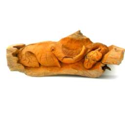 "Wood Carving Elephant Head Natural Teak Hand Carved Wooden Wall Hanging Handmade Art Home Decor/Gift 19"" X 10" - thumbnail 3