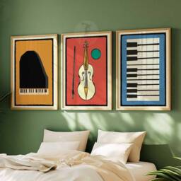 Set Of 3 Music Prints, Poster, Print, Musical Wall Art, Decor, Gift For Musician, Gift, Piano, Violin, Keyboard - thumbnail 3