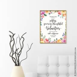 Volunteer Gifts Thank You - Appreciation Printable, You Print Office Wall Art & Gratitude Sign With Inspirational Quote 40285 - thumbnail 3