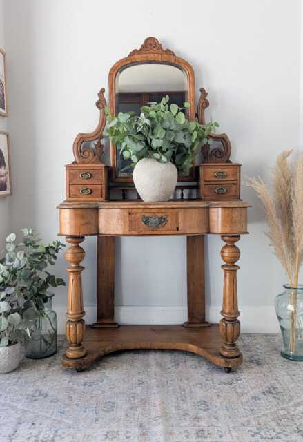 Victorian Burr Walnut Duchess Dressing Table, Desk, Console - image 1