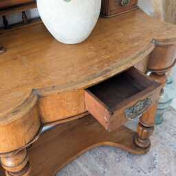 Victorian Burr Walnut Duchess Dressing Table, Desk, Console - thumbnail 3
