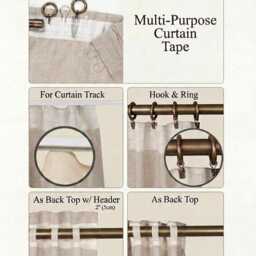 Linen Livingroom Curtains - 1 Panel Rod Pocket Curtain Tietop Drapery Panels Custom Size Cafe Pleated - thumbnail 4