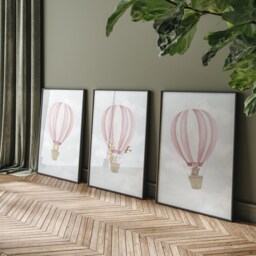 Set Of 3 Hot Air Balloon Animals Prints, Nursery, Playroom, Children's Poster, Girls Boys Bedroom, Kids Wall Art, A3 A4 Print - thumbnail 3