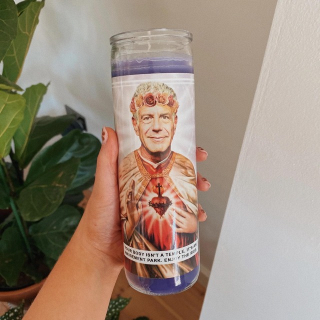 Saint Anthony Bourdain Prayer Candle Scented Vegan Soy Wax, 120Hr Burn - image 1