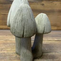 stone Garden Traditional 3 Toadstool Mushroom 2 Piece Concrete Ornament - thumbnail 2