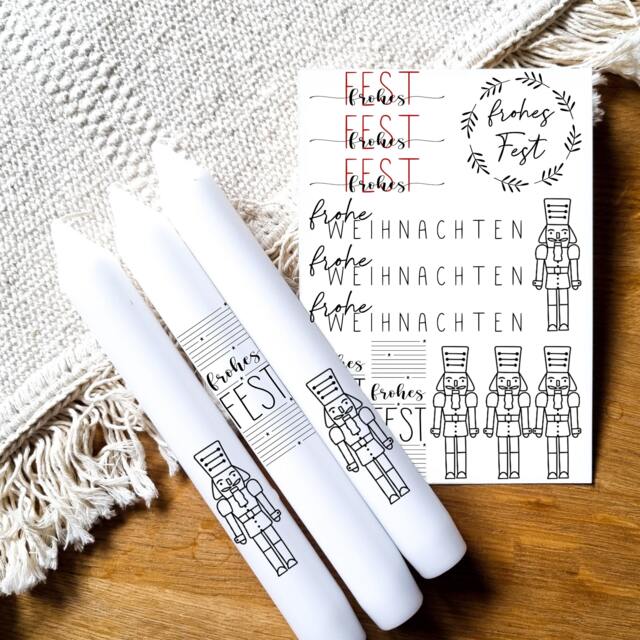 Candle Tattoos Various Motifs - Water Slide Film Decorating Candles Christmas Tattoo - image 1