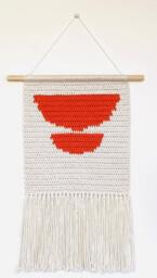 Terracotta Rock Tapestry To Hang On The Wall, Crochet Original Handmade Design, Boho Wall Pendant