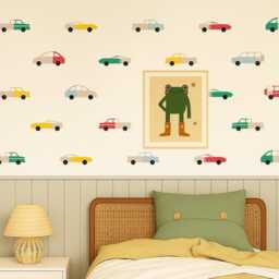 Cars & Trucks Wall Stickers For Kids' Bedroom, Nursery, Playroom - PVC-Free, No Odour Repositionable Peel Stick Fabric Decal