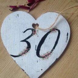 30 Decorative Wooden Heart, 30Th Birthday Tag, Gift, Anniversary, Anniversary Keepsake, Gift Topper - thumbnail 3