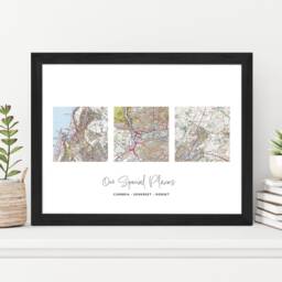 Personalised Favourite UK Places Map Print Home Os Maps Housewarming Journey Frame Keepsake Location Homeowner Squares A4 A3 - thumbnail 3