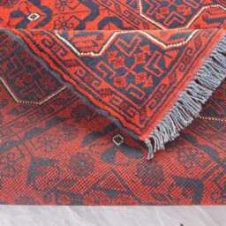 3x10 Runner Rug, Stunning Afghan Bukhara Rug, Hand Knotted Wool Vintage Pattern Oriental Red Turkmen Tribal 10 Ft Hallway Rug - thumbnail 4