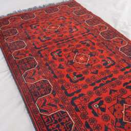 3x10 Runner Rug, Stunning Afghan Bukhara Rug, Hand Knotted Wool Vintage Pattern Oriental Red Turkmen Tribal 10 Ft Hallway Rug - thumbnail 3