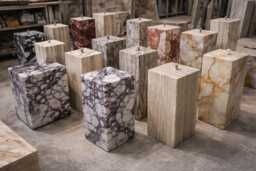 Handcrafted Solid Marble Cube Table - Designer Statement Piece