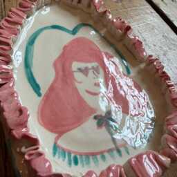 Clay Wall Hanging, Cowgirl Frill, Vintage Inspired Art, 1970S, Hand Made, Painted, Retro, Western, Cowboy, Cowgirl, Rodeo - thumbnail 2