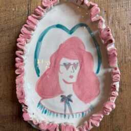 Clay Wall Hanging, Cowgirl Frill, Vintage Inspired Art, 1970S, Hand Made, Painted, Retro, Western, Cowboy, Cowgirl, Rodeo - thumbnail 4