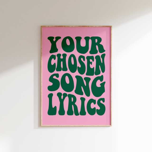 Custom Song Lyrics Print - Personalised Music Poster Favourite Gifts Couples Wall Art Decor Anniversary Gift - image 1