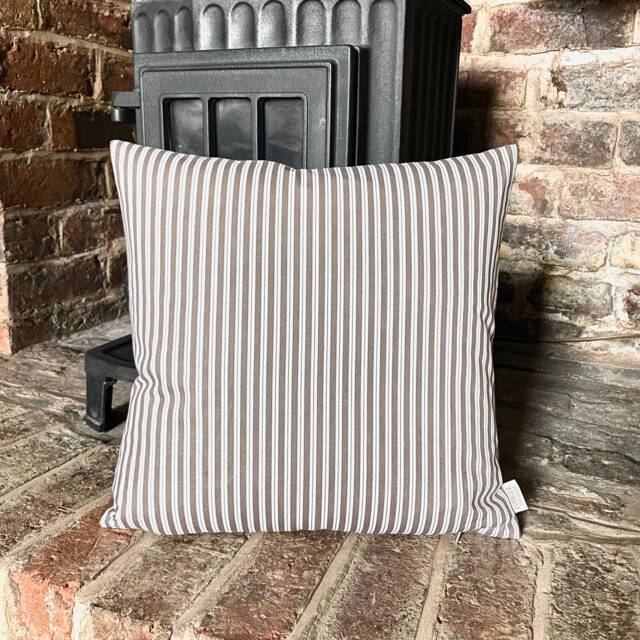 53. Brown Stripes 100% Cotton Cushion Cover Various Sizes - image 1