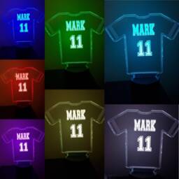 Soccer, Fotball T-Shirt 3D Illusion Smart App Control Night Light Bluetooth, Music, 7&16M Color Mobile App, Made in UK - thumbnail 3