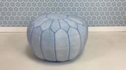 Yakiti - Round Cactus Silk Pouf, Natural Fiber, Home Decor, Interior Design, Floor Cushions, Sabra Poufs, Silk, Agave - thumbnail 1