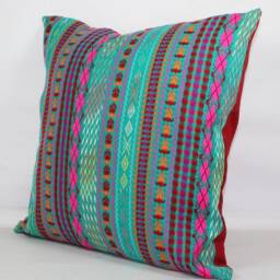 striped Cotton Throw Pillow Cover Handmade Jacquard Cushion - thumbnail 4