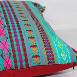 striped Cotton Throw Pillow Cover Handmade Jacquard Cushion - thumbnail 2