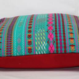 striped Cotton Throw Pillow Cover Handmade Jacquard Cushion - thumbnail 3