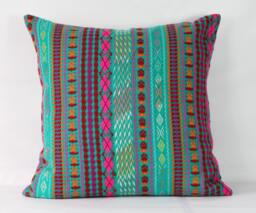striped Cotton Throw Pillow Cover Handmade Jacquard Cushion - thumbnail 1