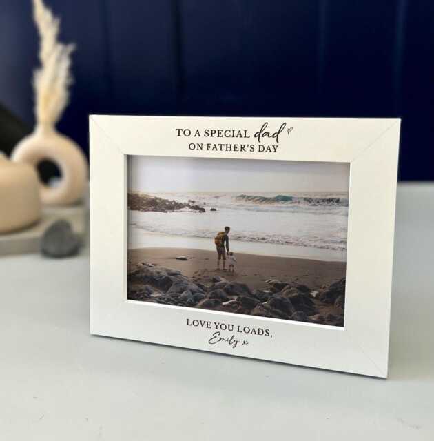 Personalized Fathers Day Gift Photo Frame - Best For Dad, Stepdad, From Daughter Happy Picture Birthday Idea - image 1
