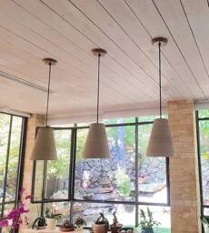 3 Ceramic Pendant Lights Carved Gray Kitchen Island Lighting - thumbnail 1