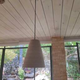 3 Ceramic Pendant Lights Carved Gray Kitchen Island Lighting - thumbnail 3