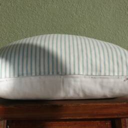 Green Stripe Pillow Cover/Farmhouse Striped Throw Decorative Sofa Accent Cushion - thumbnail 3