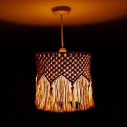 Macrame Light Shade - Made To Order Colour Options Pendant Lamp Bohemian Lampshade Chandelier Boho Gift Home Decor Recycled Cotton - thumbnail 4