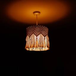 Macrame Light Shade - Made To Order Colour Options Pendant Lamp Bohemian Lampshade Chandelier Boho Gift Home Decor Recycled Cotton - thumbnail 3