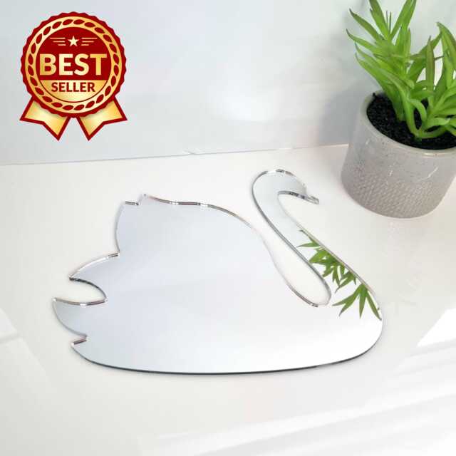 Swan Acrylic Mirror Wall Art - Many Size & Colour Options - Bespoke Items Made - image 1