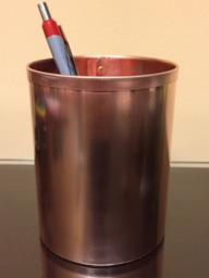Copper Pen Cup, Raw Unlacquered Finish, 4-Inch Height