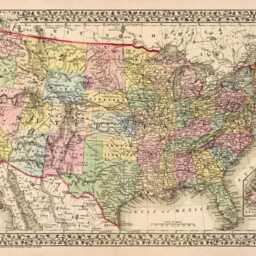 United States Map During Ulysses S. Grant, Historical Restored, Archival Print - thumbnail 2